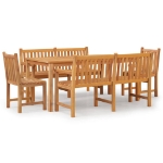 Set da Pranzo per Giardino 5 pz in Legno Massello di Teak