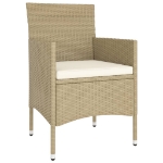 Set da Pranzo per Giardino 5 pz in Polyrattan Beige