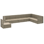 Set Divani da Giardino 8 pz con Cuscini in Polyrattan Grigio