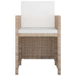 Set da Pranzo da Giardino 11 pz con Cuscini in Polyrattan Beige