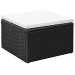 Set Divani da Giardino 3 pz in Polyrattan Nero e Bianco