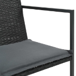 Set da Pranzo da Esterno 9 pz con Cuscini in Polyrattan Nero