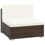 Set Divani da Giardino 6 pz con Cuscini in Polyrattan Marrone