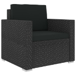 Set Divani da Giardino 11 pz con Cuscini in Polyrattan Nero