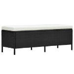 Set Divani da Giardino 3 pz con Cuscini in Polyrattan Nero