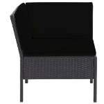 Set Divani da Giardino 6 pz con Cuscini in Polyrattan Nero