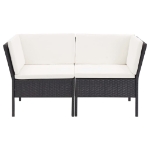 Set Divani da Giardino 6 pz con Cuscini in Polyrattan Nero