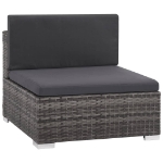 Set Divani da Giardino 8 pz con Cuscini in Polyrattan Grigio