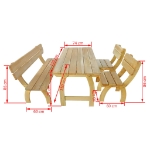 Set da Pranzo per Esterni 4 pz in Legno di Pino Impregnato