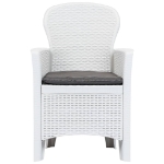 Set da Bistrò 3 pz in Plastica Stile Rattan Bianco