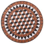 Set Bistrò 3 pz con Mosaico in Ceramica Terracotta