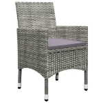 Set Bistrot Giardino 3 pz Polyrattan e Vetro Temperato Grigio