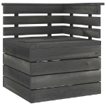 Set Divani da Giardino su Pallet 6 pz Legno Pino Grigio Scuro