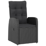 Set da Pranzo da Giardino 9 pz con Cuscini in Polyrattan Nero