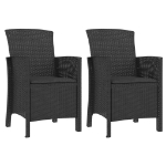 Set Divani da Giardino 3 pz con Cuscini in Rattan PP Grafite