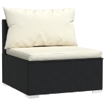 Set Divani da Giardino 9 pz con Cuscini in Polyrattan Nero