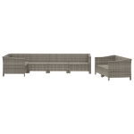 Set Divani da Giardino 7 pz con Cuscini in Polyrattan Grigio