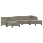 Set Divani da Giardino 6 pz con Cuscini in Polyrattan Grigio