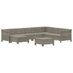 Set Divani da Giardino 8 pz con Cuscini in Polyrattan Grigio