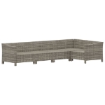 Set Divani da Giardino 5 pz con Cuscini in Polyrattan Grigio