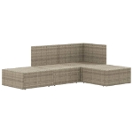 Set Divani da Giardino 4 pz con Cuscini in Polyrattan Grigio