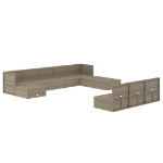 Set Divani da Giardino 11 pz con Cuscini in Polyrattan Grigio