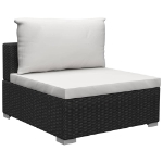 Set Divani da Giardino 12 pz con Cuscini in Polyrattan Nero