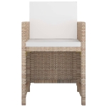 Set da Pranzo da Giardino 13 pz con Cuscini in Polyrattan Beige