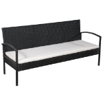 Set Divani da Giardino 5 pz con Cuscini in Polyrattan Nero