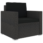 Set Divani da Giardino 13 pz con Cuscini in Polyrattan Nero