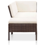 Set Divani da Giardino 8 pz con Cuscini in Polyrattan Marrone