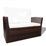 Set Divani da Giardino 4 pz con Cuscini in Polyrattan Marrone