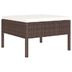 Set Divani da Giardino 4 pz con Cuscini in Polyrattan Marrone