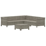 Set Divani da Giardino 6 pz con Cuscini in Polyrattan Grigio