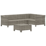 Set Divani da Giardino 5 pz con Cuscini in Polyrattan Grigio