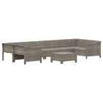 Set Divani da Giardino 8 pz con Cuscini in Polyrattan Grigio