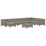 Set Divani da Giardino 9 pz con Cuscini in Polyrattan Grigio