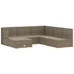 Set Divani da Giardino 6 pz con Cuscini in Polyrattan Grigio