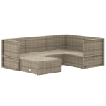 Set Divani da Giardino 5 pz con Cuscini in Polyrattan Grigio