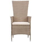 Set da Pranzo da Giardino 9 pz con Cuscini in Polyrattan Beige