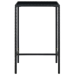 Set Bar da Giardino 5 pz in Polyrattan Nero