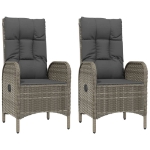 Set Salotto Giardino 3 pz con Cuscini Nero e Grigio Polyrattan