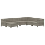 Set Divani da Giardino 7 pz con Cuscini in Polyrattan Grigio