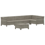 Set Divani da Giardino 6 pz con Cuscini in Polyrattan Grigio