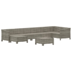 Set Divani da Giardino 8 pz con Cuscini in Polyrattan Grigio