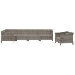 Set Divani da Giardino 6 pz con Cuscini in Polyrattan Grigio