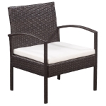 Set Divani da Giardino 5 pz con Cuscini in Polyrattan Marrone