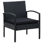 Set Divani da Giardino 4 pz con Cuscini in Polyrattan Nero