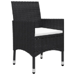 Set da Bistrot per Giardino 3 pz in Polyrattan e Acacia Nero