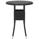 Set da Pranzo per Giardino 3 pz in Polyrattan Nero